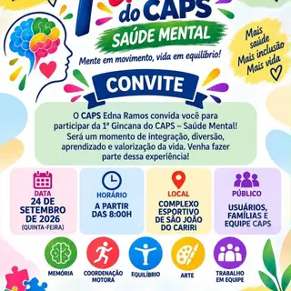 🧠 1ª Gincana do CAPS – Saúde Mental
