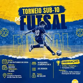 ⚽💙💛 VEM AÍ O TORNEIO SUB-10 DE FUTSAL!