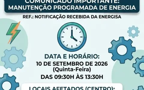 Secretaria de Infraestrutura Informa Notificação da Energisa Sobre Manutenção na Rede