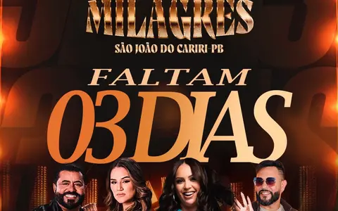 Faltam 3 dias para o sábado da Festa da Padroeira de São João do Cariri