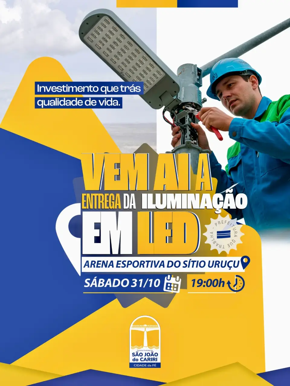Governo Municipal convida para inauguração de iluminação em LED no Uruçu